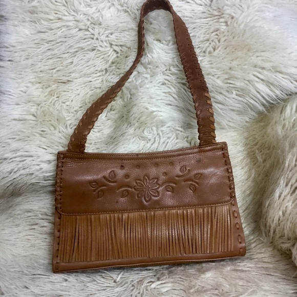 Fossil Handbags - Fossil leather Embossed Purse With Fringe